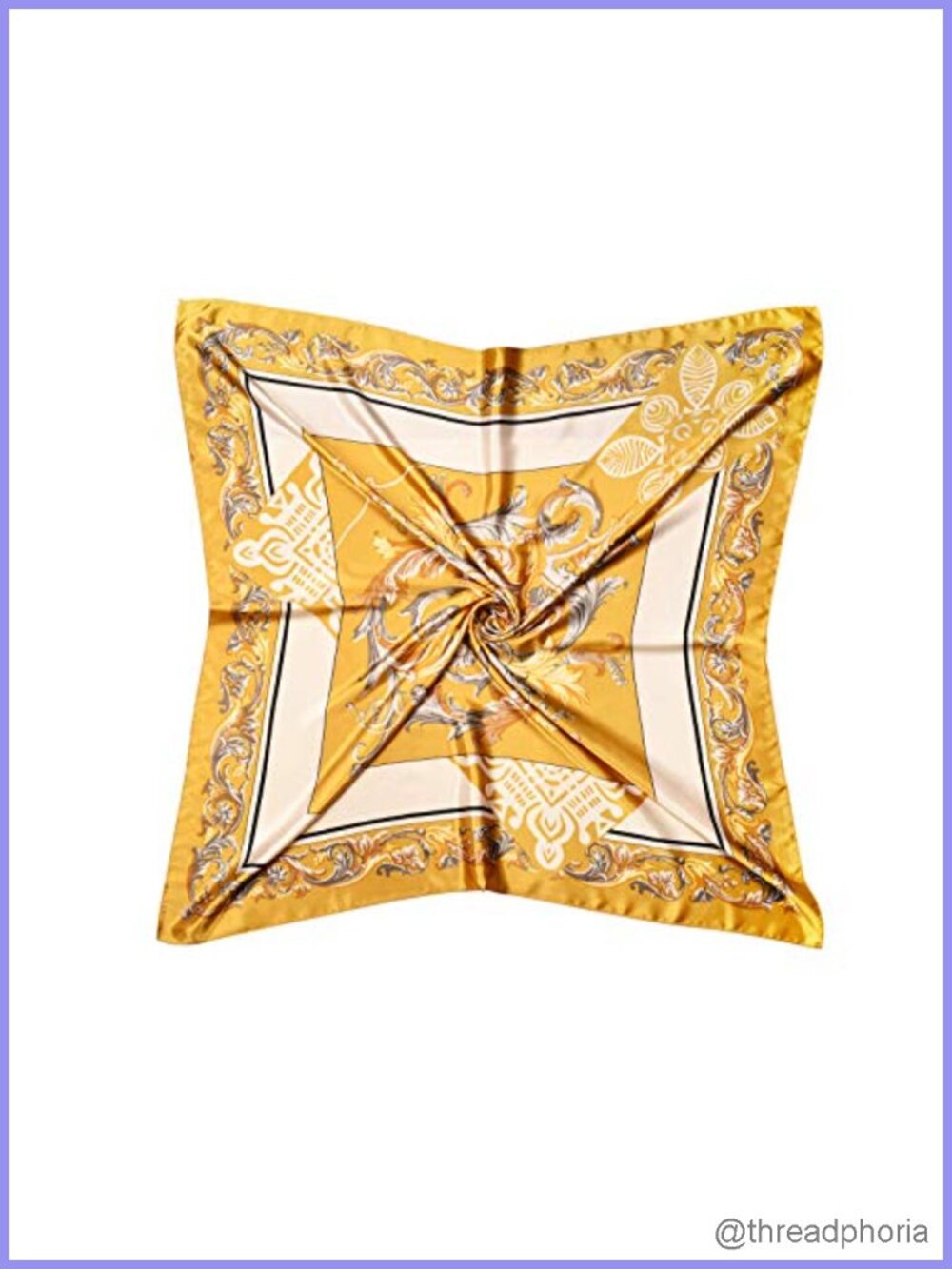 Silk Feeling Polyester Square Scarf Floral Print Hair Wrap 35x35